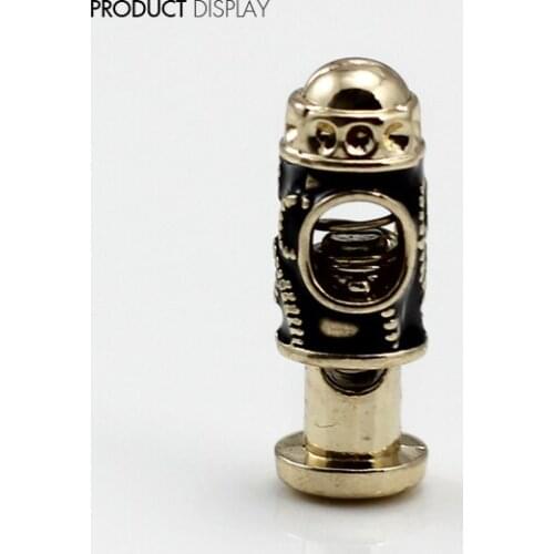 Metal Barrel Stopper Toggle Buckle Rope Clamp Cord Locks Drawstring Stops Gold Button Fasteners Sewing Supplies 100piece/NK146