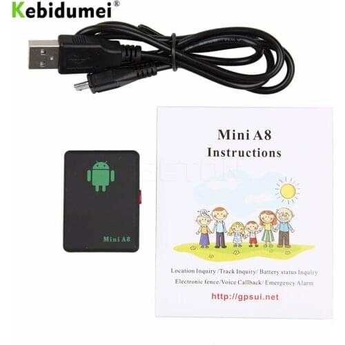 Kebidumei A8 Mini GSM LBS Tracker Global Time GSM/GPRS/LBS Tracking Device With SOS Button For Cars Kids Elder Pets Locator