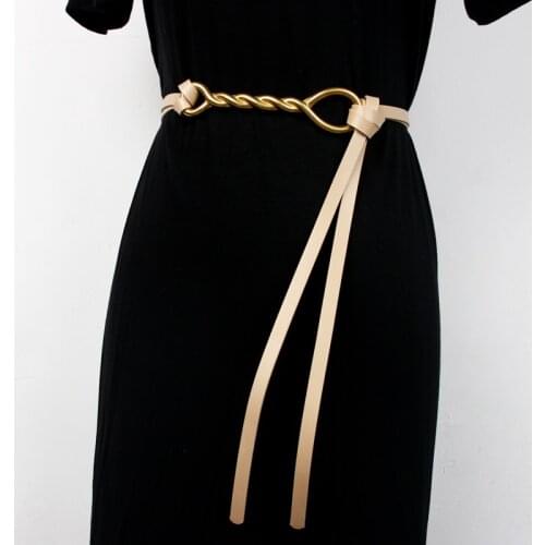 Fashionable mix collocation is acted the role of metal aureate twist round ring buckle adjustable belt girdle female