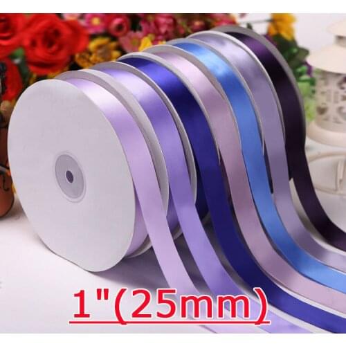 [IuBuFiGo] 1" Single Face Ribbon Satin Ribbon 25mm Decorate Tape Gift 100yard/roll Free Shipping