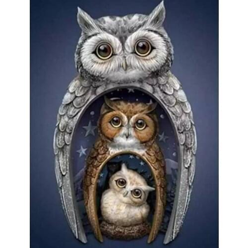 PDMDOG DIY 5D Diamond Painting Animal Craft Owl Adult Children Full Speed ​​Dry Shiny Rhinestone Embroidery Household Wall Decor