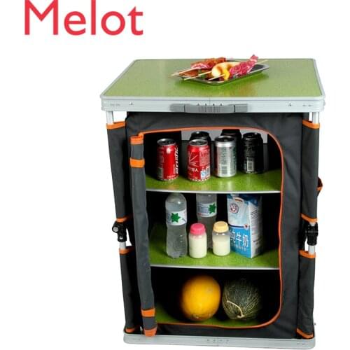 Portable Storage Folding Cabinet Outdoor Camping Picnic Aluminum Alloy Storage Furniture High quality and durable multi-function