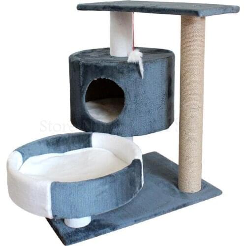 Cat Supplies Four Seasons Cat Climbing Frame Cat Nest Cat Tree Solid Wood Small Cat Frame Scratching Post Board With Nest