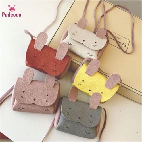 Pudcoco Baby Kids Girls PU Leather School bag Shoulder Bag Cartoon Cat Ear Messenger Handbag Crossbody Satchel Bags