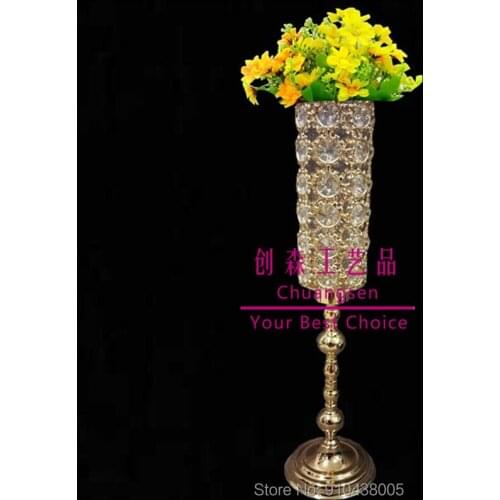 Wedding table center flower vase wedding road lead party centerpiece wedding backdrop decoration flower holder gold metal vase