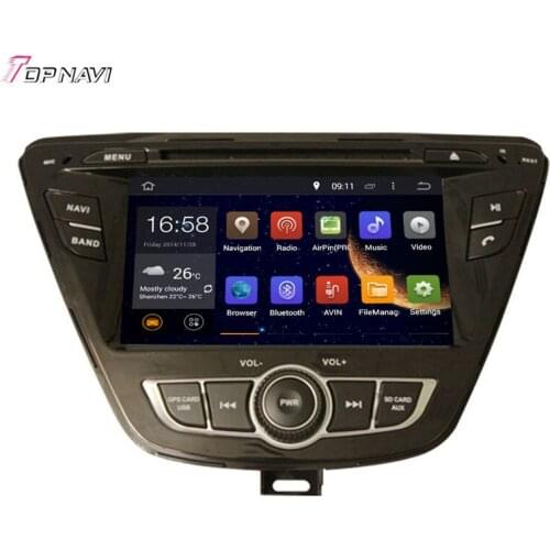 TOPNAVI 7'' Octa Core 4GB RAM Android 6.0 Car Radio Stereo GPS for HYUNDAI ELANTRA/AVANTE 2014- Audio DVD Player