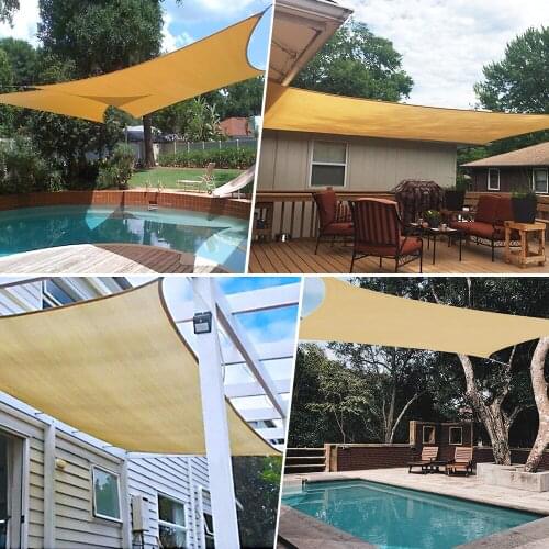 Sun-Shelter Waterproof Polyester Outdoor Rectangle Sun Shade Sail For Garden Terrace Swimming Camping Yard Sail Awning