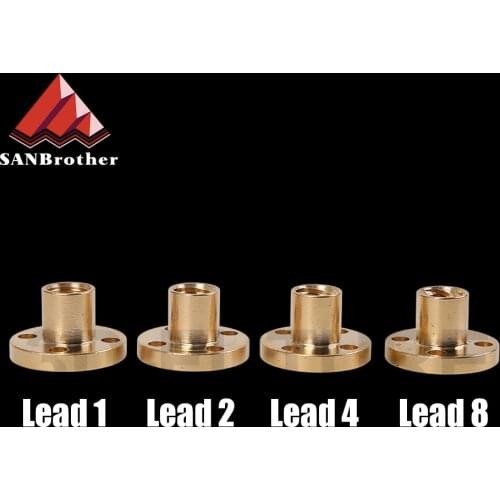 1Pc 3D Printer M8 TR8 - 8mm 4mm 2mmTrapezoidal Screw for Supporting All the Copper Nut Stepper Motor Guide screw for Lead Screw