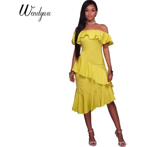 Летние платья с открытыми плечами WENDYWU China At AliExpress
