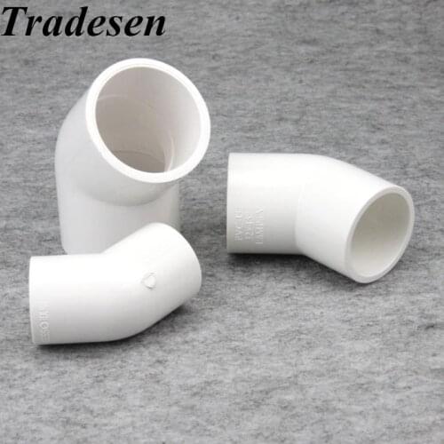 1pcs PVC I.D 20/25/32/40/50mm Water Supply UPVC Pipe Fittings 45 degrees Elbow Connectors Plastic Joint Irrigation Water Parts