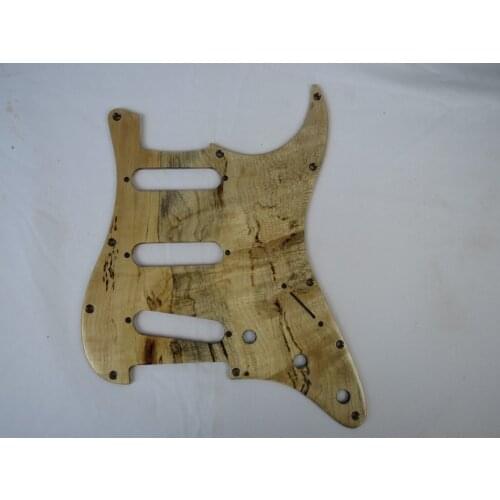 1PCS hand made solid Spalted Maple GUITAR SSS Pickguard
