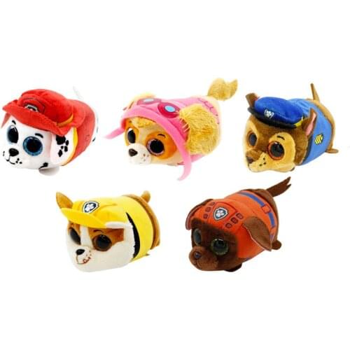10cm Ty Beanie Big Eyes Clean Phone Wipe Cat Dog Marshall Rocky Zuma Soft Stuffed Plush Mini Toys Dog Boy and Girl Birthday Gift