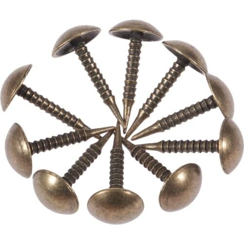 100Pcs Antique Bronze Upholstery Nail Jewelry Wood Box Sofa Furniture Tack Stud Pushpin Doornail Furniture Hardware Decor 8*15mm