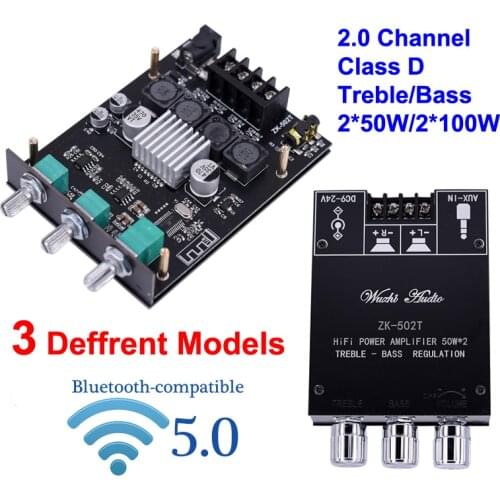 2*50W 2*100W TI TPA3116D2 Bluetooth 5.0 Digital Power Amplifier Board Class D HiFi Stereo Audio Tone Home Theater Equalizer Amp