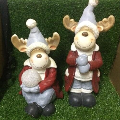 2PC/Set Elk Garden Decoration American Village Large Ornament Cartoon Animal Sculpture And Handmade