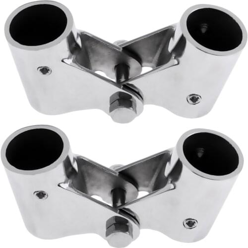 2pcs 316 Stainless Steel Folding Swivel Connector Fitting for 22mm Boat Hand Rail Tube/Pipe