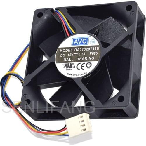 For AVC 7020 12V 0.7A 7cm 4 Lines Temperature Control Lines Fan DA07020T12U