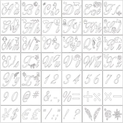 42Pcs/Set Alphabet Number Kids DIY Painting Drawing Stencil Templates Decoration Spraying Art Craft Toy