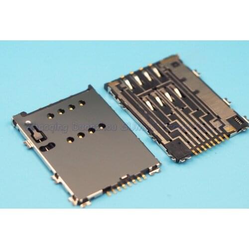 5pcs/lot Sim Card Slot holder For Samsung W899 P6800 W999 P7500 S5750 I8530 B9120 Card socket connector