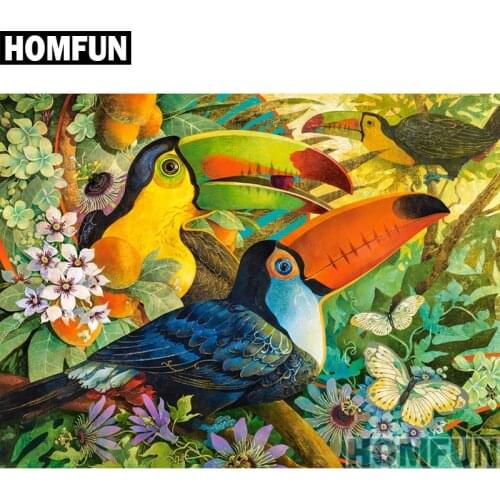 HOMFUN Full Square/Round Drill 5D DIY Diamond Painting "Bird on the branch" 3D Embroidery Cross Stitch 5D Decor Gift A01008