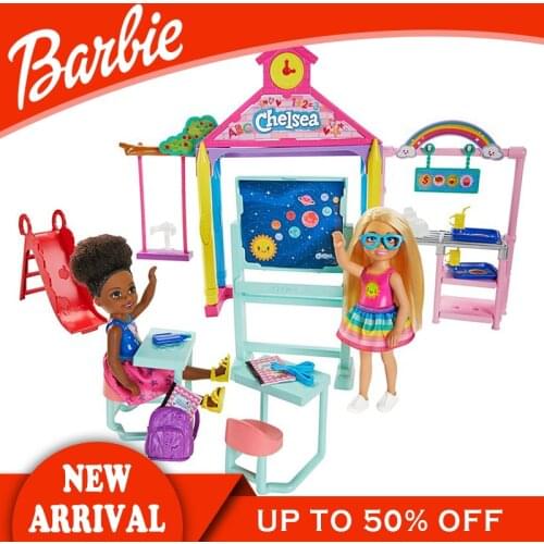 Barbie Brand Girl Toys Chelsea Mini Barbie Club Playset GHV80 Swing Accessories Pretend Toys For Children Girls Birthday Gift