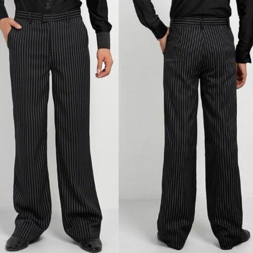 Mens Boys Dance Trousers Ballroom Mens Striped Dance Pants For Men Boy Latin Dance Pants Costumes Tango Pants Men Dancewear