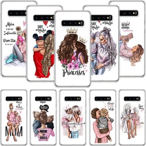 Super Mom Baby Fashion Girl Phone Case For Samsung Galaxy A51 A71 A70 A50 A40 A30 A20E A10 A01 A21 A41 A20S A6 A7 A8 A9 Coque Co