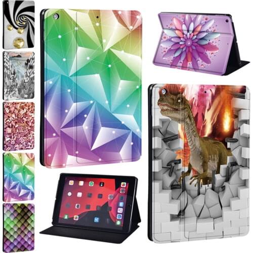 Tablet Stand Case for Apple IPad Mini 1/2/3 /iPad Mini 4/5 /iPad 2/3/4/5/6/7/8th PU Leather 3D Print Pattern Protective Cover