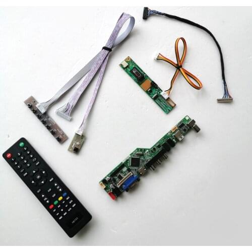 For HT12X11-100/200 LVDS 20Pin 1CCFL USB VGA AV RF TV56 controller board LCD panel monitor keyboard+Inverter+Remote DIY kit