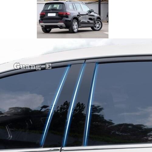 For Mercedes Benz GLB 2020-2021 2022 Car PC Material Pillar Post Cover Door Trim Window Piano Black Molding Sticker Plate Parts