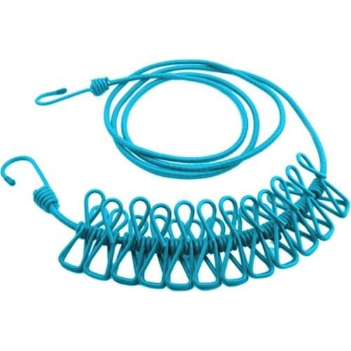 Elastic Washing Line with Clips Travel Portable Retractable Clothesline Home Socks Underwear Clothes Hanger