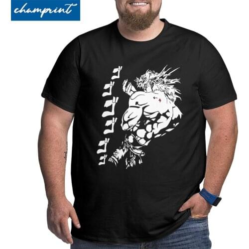 Men T-Shirts Dio Brando Big Tall Tees Jojos Bizarre Adventure Anime Jjba Manga T Shirt Crewneck Clothing Big Size 4XL 5XL 6XL