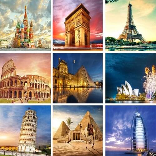 World Famous Scenic Spots 5D DIY Diamond Painting Full Square/Round Diamond Embroidery Sale Mosaic Picture of Rhinestones 20X30