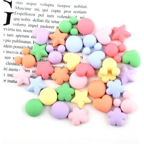 Colorful Round Star Clover Charms Flat Back Glue Set Cartoon Jewelry Decoration Croc Jewelry Findings