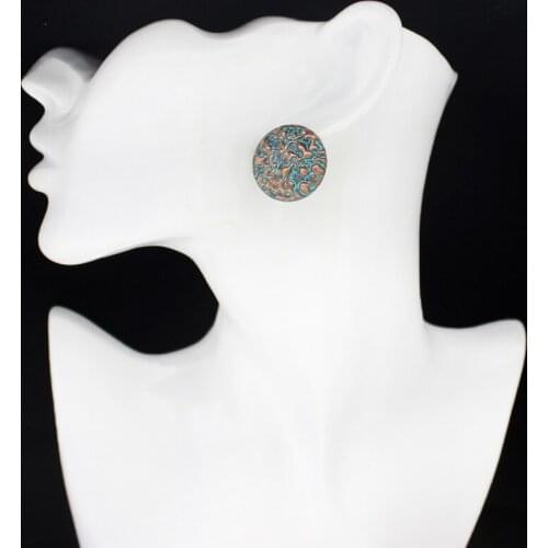 Round Ethnic Wind Earrings Bronze Boucle D'oreille Femme Kolczyki Oorbellen Pendientes Mujer Brincos Female Earrings Jewelry