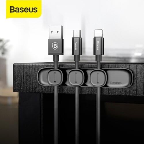 Baseus Magnetic Cable Clip For Mobile Phone USB Cable Winder for Earphone Cable Organizer Magnetic Holder Desktop Cable Winder