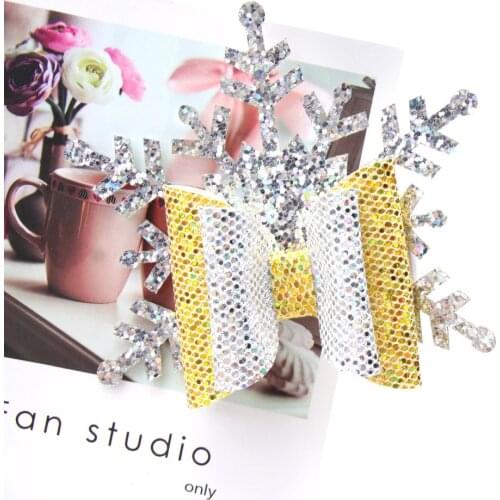 Cute Sparkly Snowflake Glitter Hair Clip for Girls Handmade Christmas Hairpins Children Party Barrettes Hair Accessories