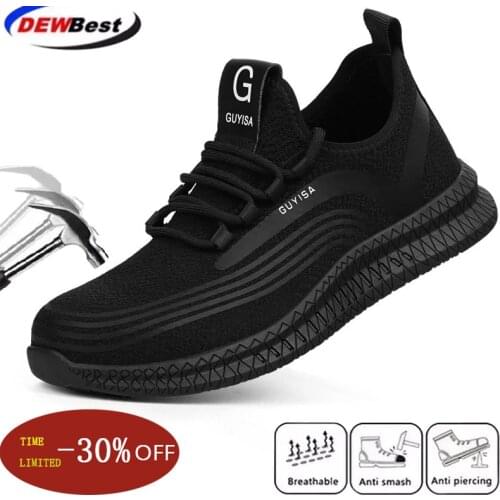 Mens steel toe shoes, comfortable, breathable, work safety shoes, puncture-resistant sports shoes, indestructible safety boots