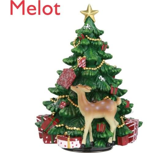 Handmade Fine Christmas Tree Music Box Rotating Christmas Ornaments Ornaments 2021 New Year Christmas Holiday Birthday Gift