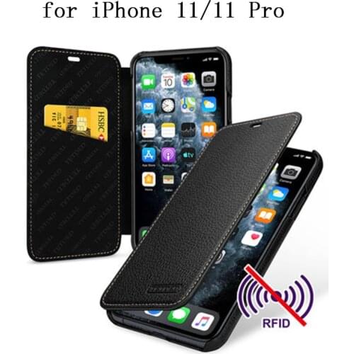 2019 New Wallet Case for iPhone 11 Pro Max Business Flip Genuine Leather Phone Skin Cases for iPhone 11/11Pro Funda coque capa