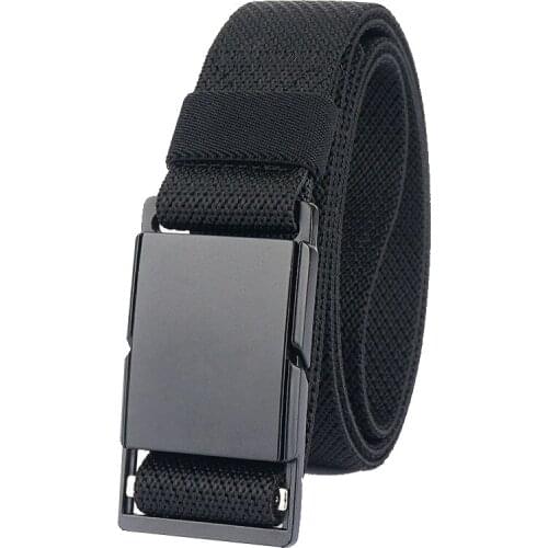 Quick Release Metal Magnetic Buckle Men Belt Comfortable Non-Slip Jeans Straps Casual Nylon Belt Sports Accessories Waist Belt