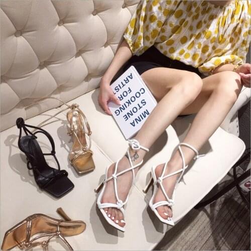 Summer sexy Shoes Platform PU Sandals Women Peep Toe High Tape hot drills Heels Sandals Female Sandals fashion new woman shoes
