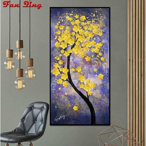 DIY Diamond Embroidery Round square Diamond Golden Fortune Tree landscape Full Drill Diamond painting cross stitch,needlework