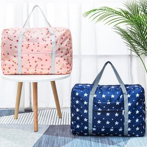 Korean Style Foldable Travel Bag Clothing Shopping Shoulder Bags Cartoon Cute Trolley Luggage Bag Mujer Bandolera Handbags