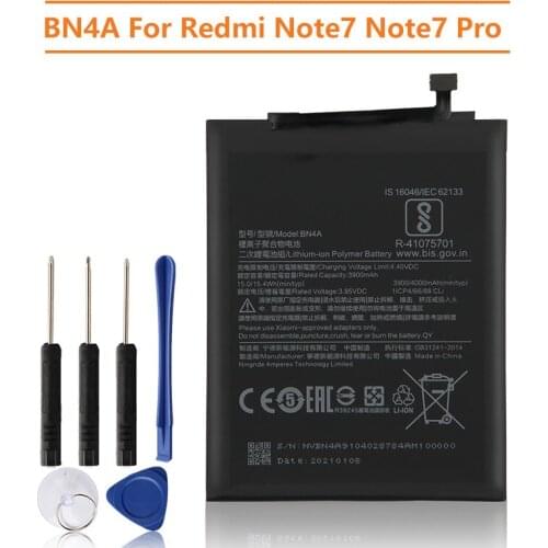 Xiao Mi Original Replacement Battery BN4A For Xiaomi Redmi Note7 Pro Note 7 M1901F7C Authentic Phone Battery 4000mAh
