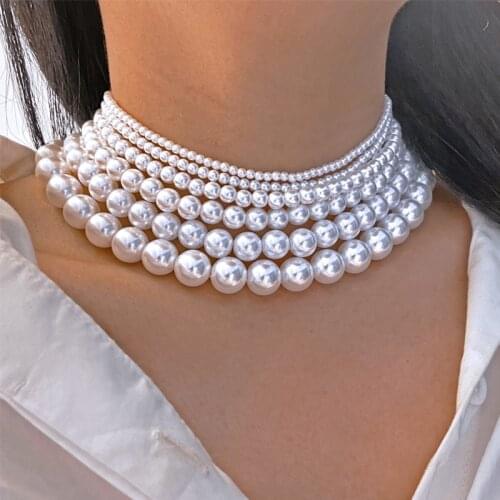 Vintage Pearl Necklace Party Necklace Elegant Chain Retro Accessories Jewelry for Women 2021 Gift New Fashion All Match