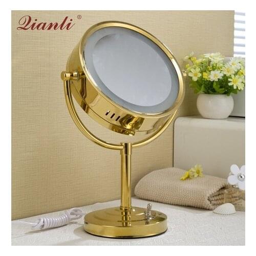Thousands of copper beauty mirrors Bathroom bathroom vanity mirrors Double-sided magnification wall-mounted folding telescopic m