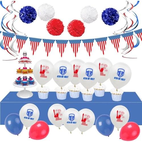 ZLJQ Independence Day Balloons Red White Blue Latex Balloon Patriotic Party Supplies 4th Of July Memorial Day Decorations Ballon
