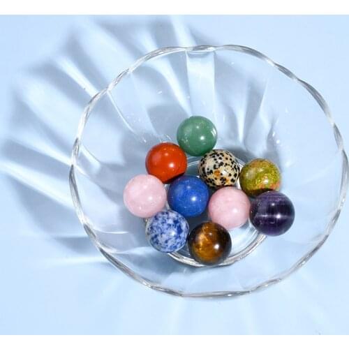 10 Types 20mm Polished Crystal Ball Fengshui Ornaments Craft Natural Reiki Healing Chakra Mineral Fish Tank Home Decor Sphere