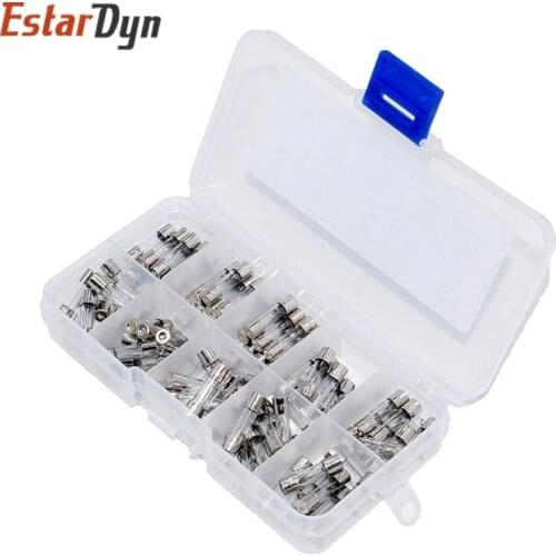 100Pcs/lot 5x20mm Quick Blow Glass Tube Fuse Assorted Kit Fast Blow Glass Fuses 250V 1A/2A/3A/4A/5A/6A/7A/10A/15A/20A